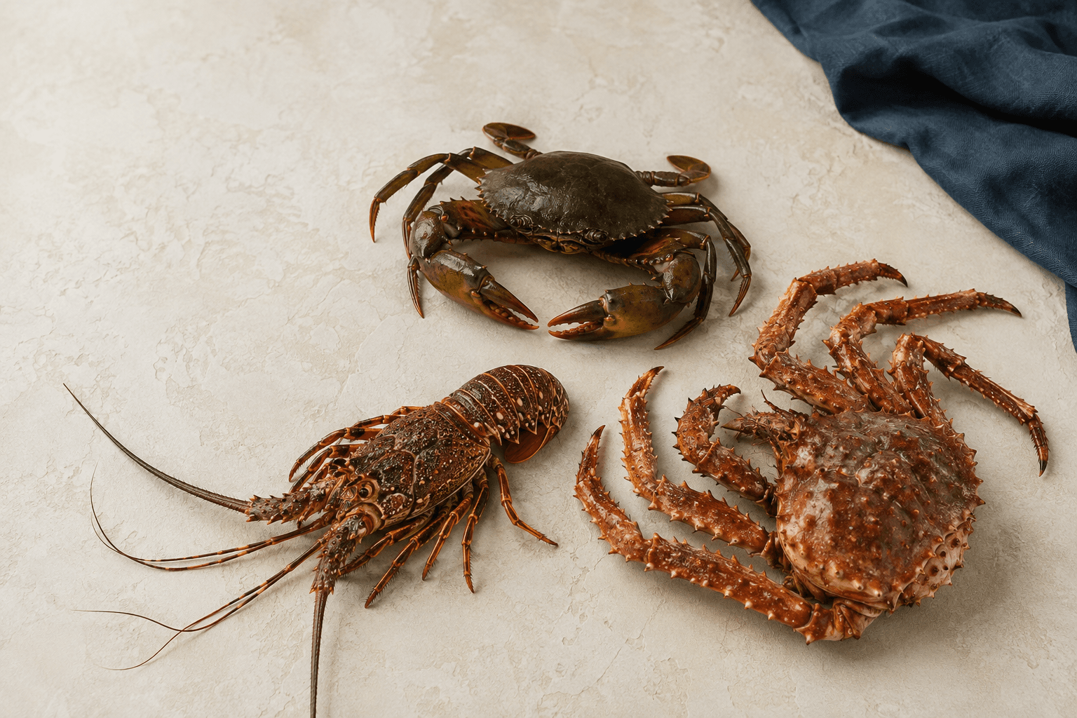 A crab and tropical lobster presented as a culinary study